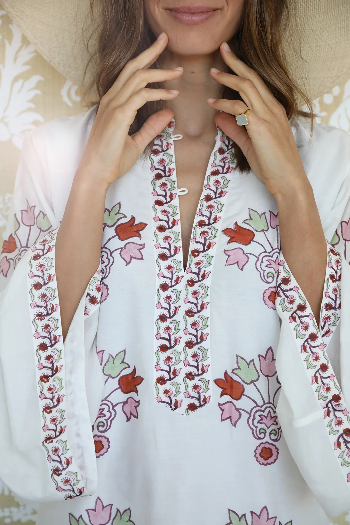 Amaranth Cressida Block Print Kaftan - Image 4