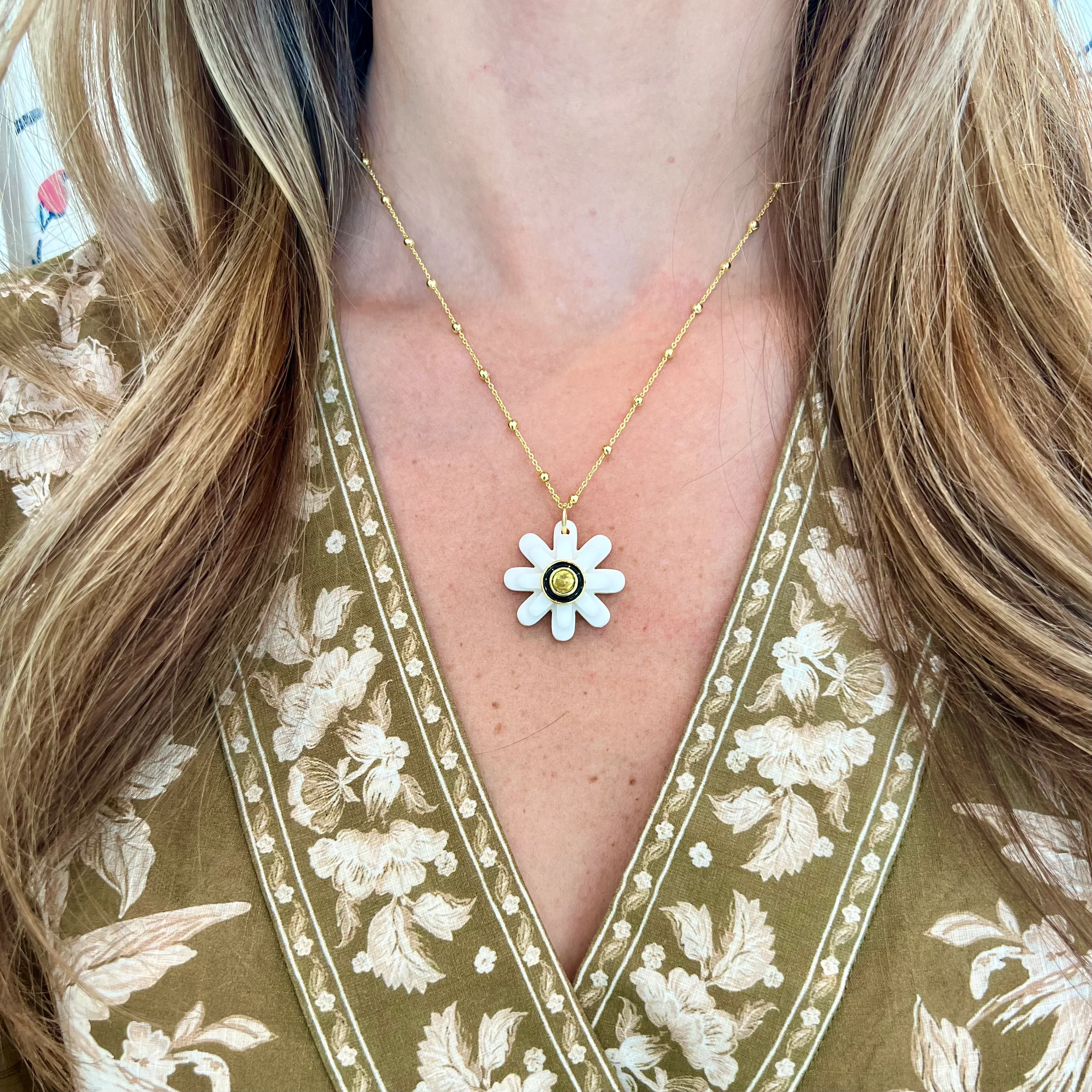 Daisy Stacked Charm - Black - Image 4