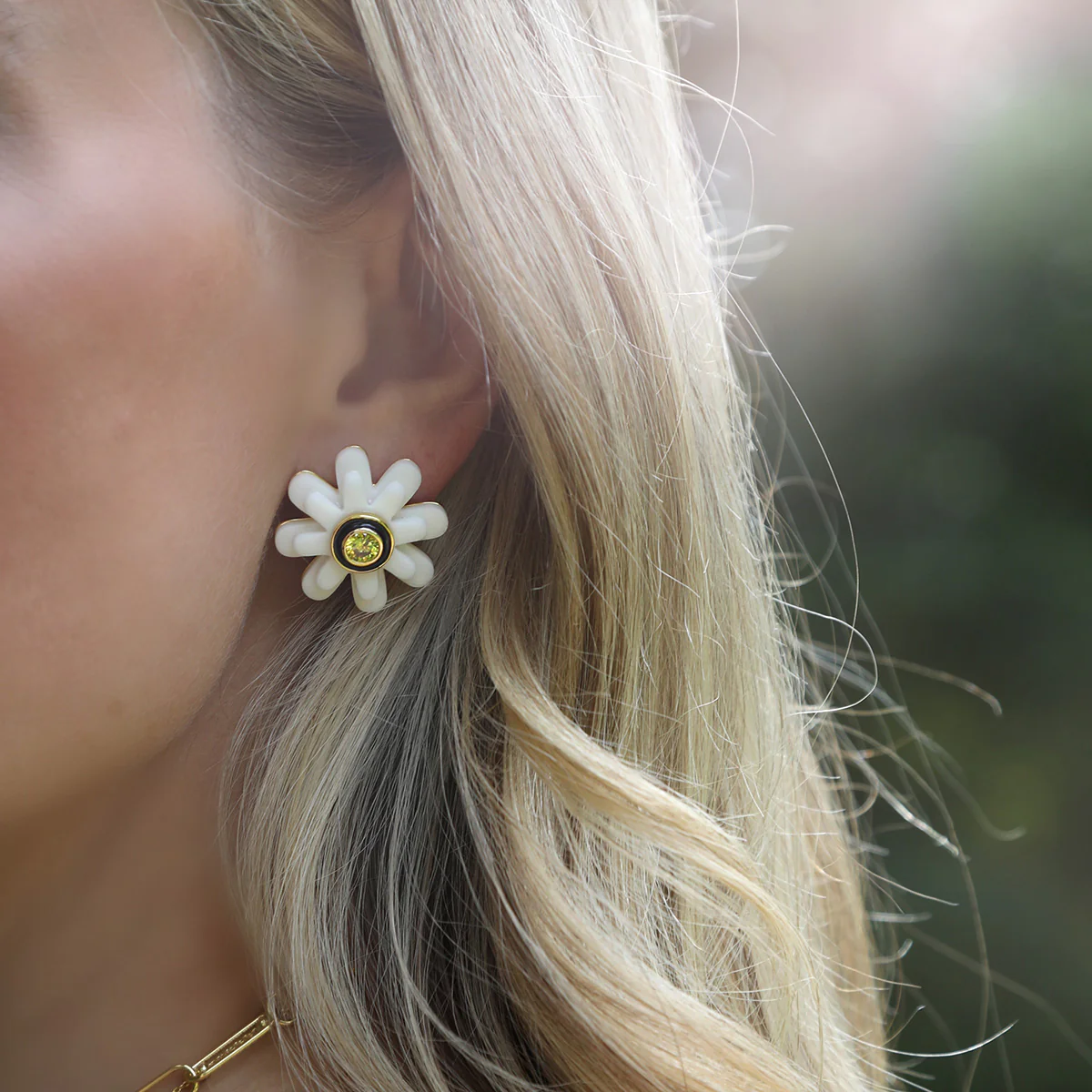 Daisy Stacked Stud - Black - Image 3