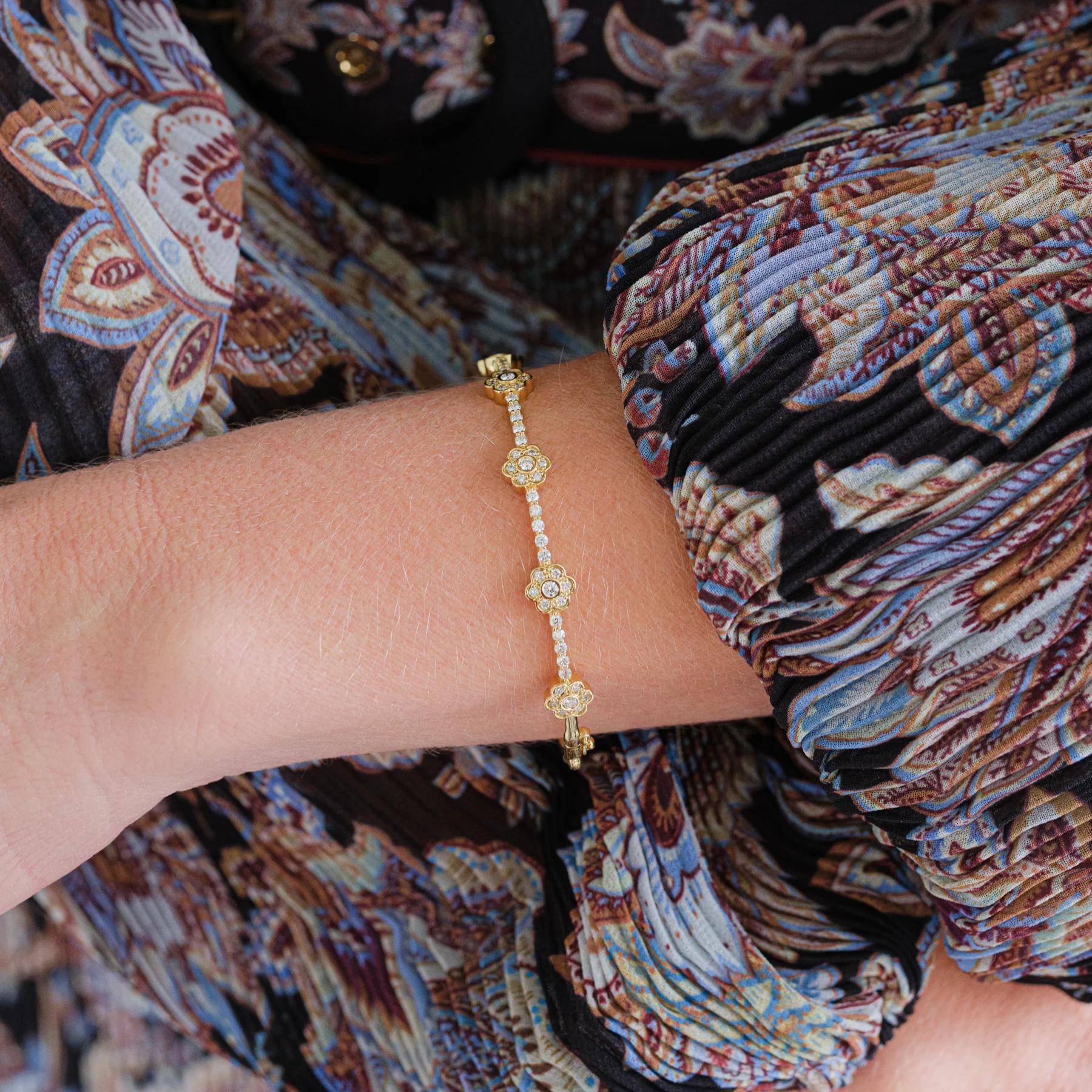 Diamond Flower Bangle - Image 3