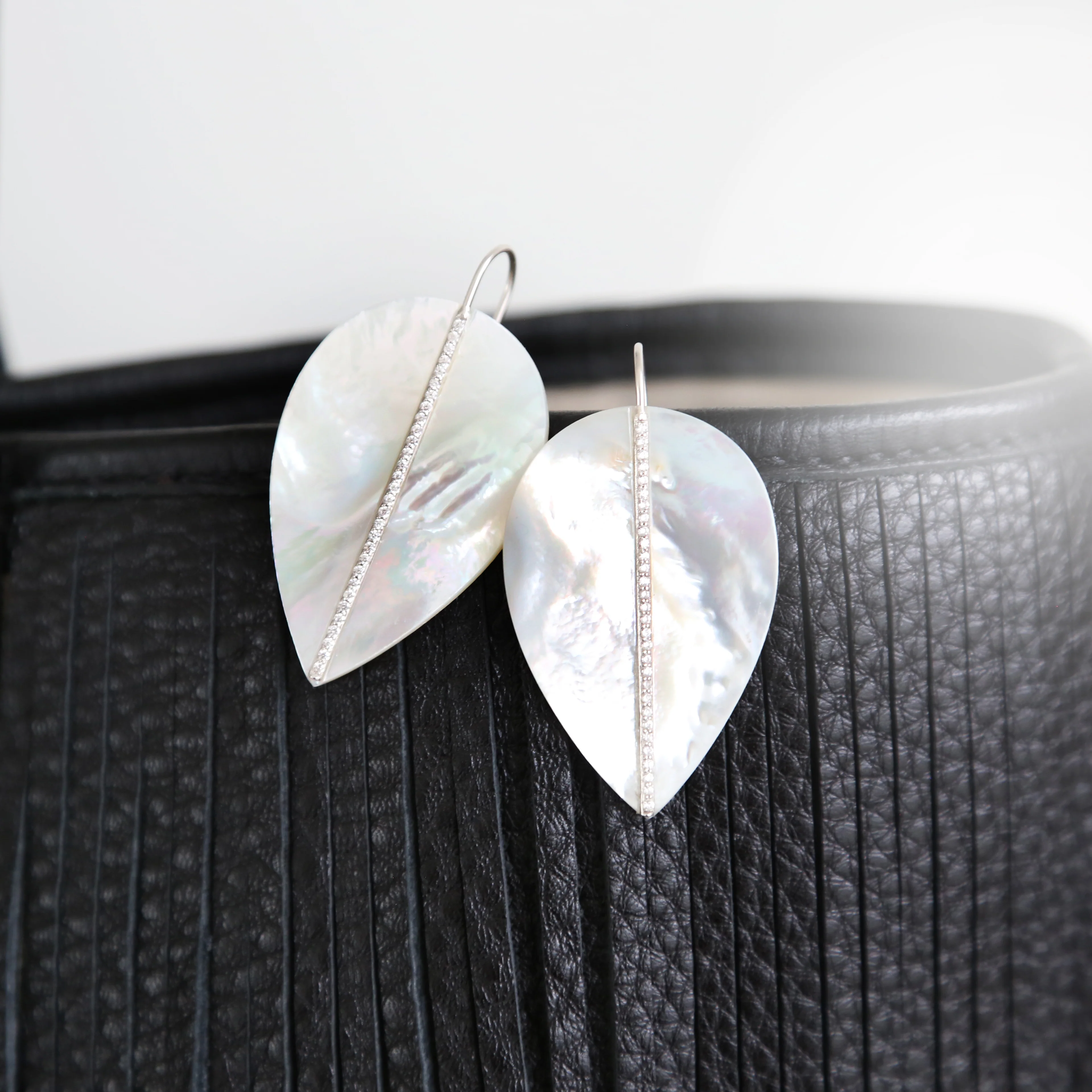 Diamond Leaf Earrings - Image 4