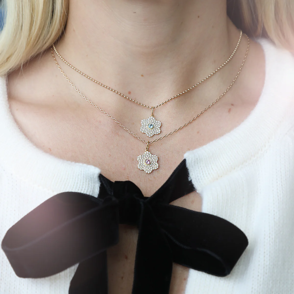 Diamond Petal Charm - Aqua - Image 3