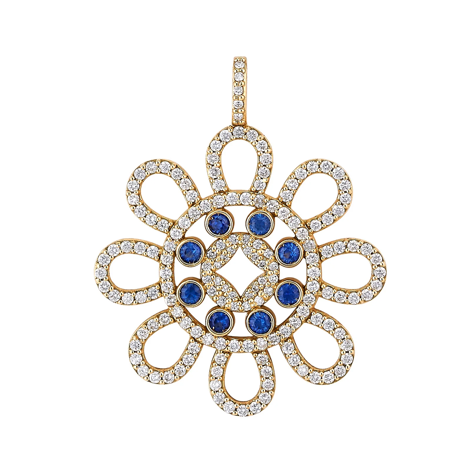 Diamond & Sapphire Mosaic Pendant