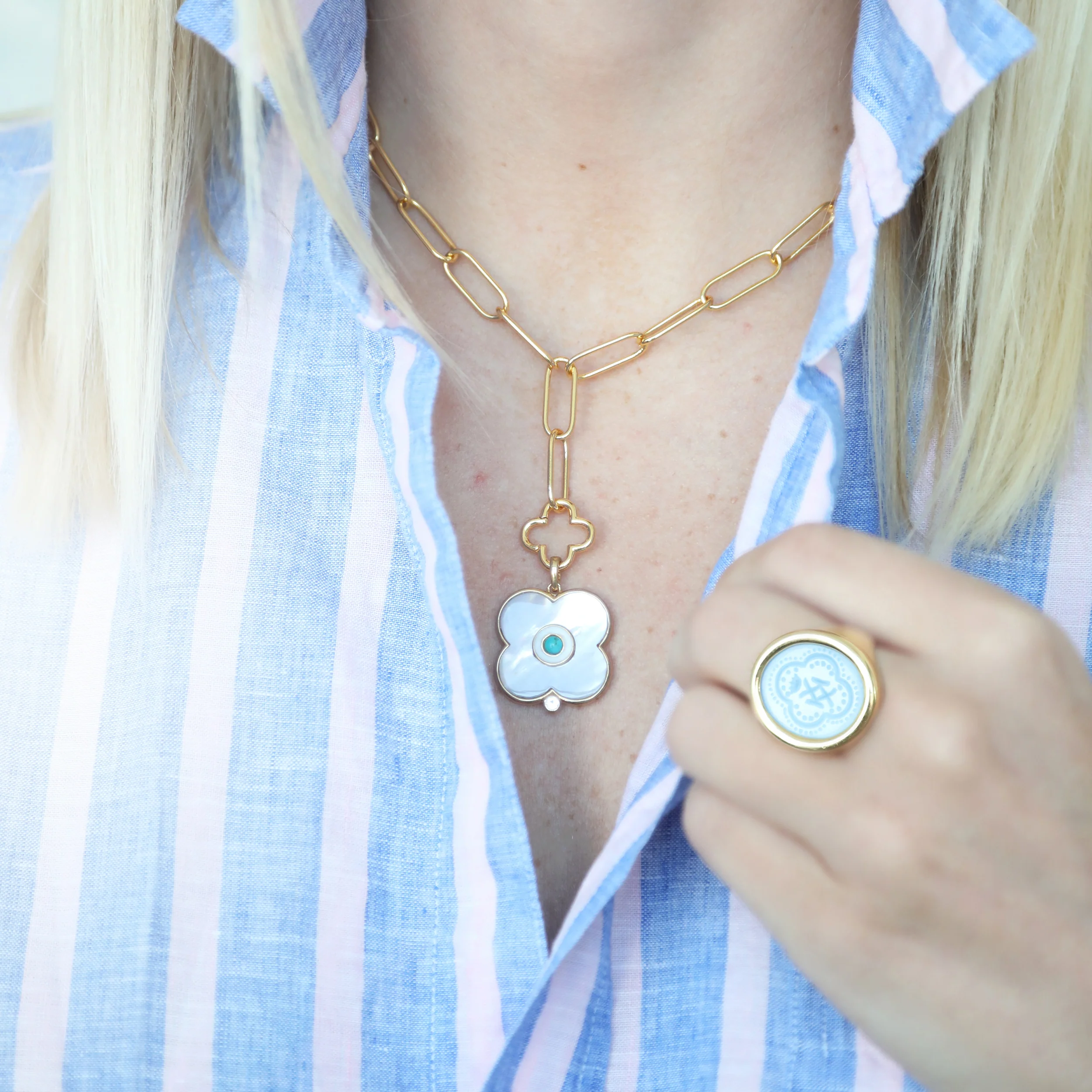 Evil Eye Charm LG + Clover Lariat - Image 3