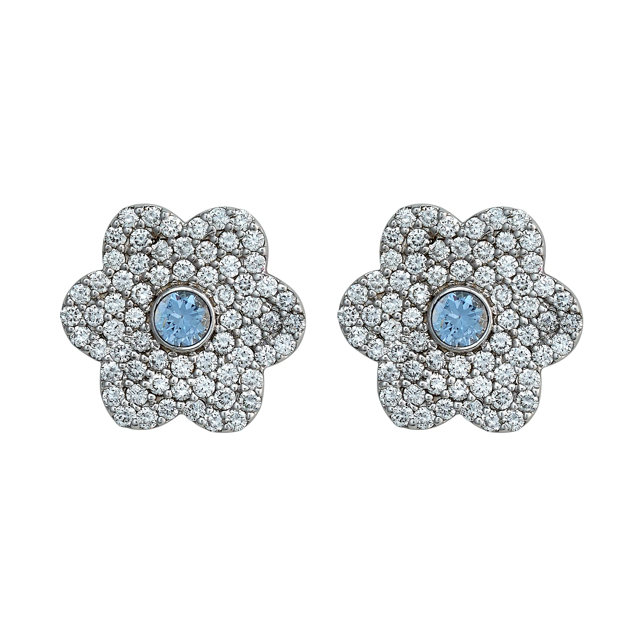 Fleur Aquamarine Studs