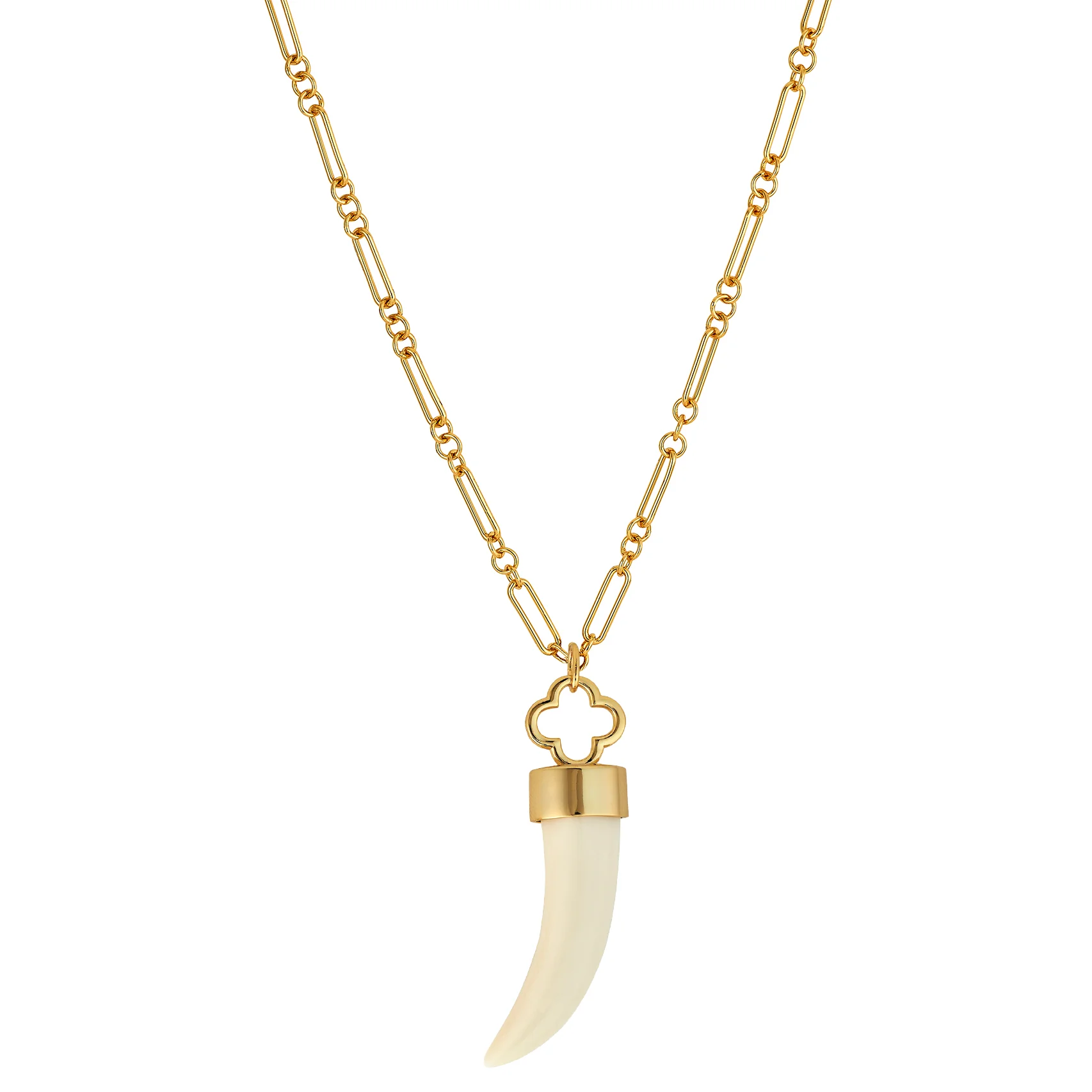 Ivory Tusk + Mixed Link Chain 30"