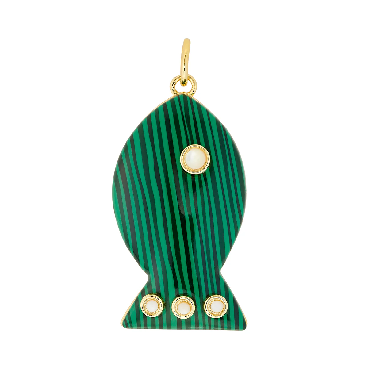 Madaket Fish Pendant - Malachite