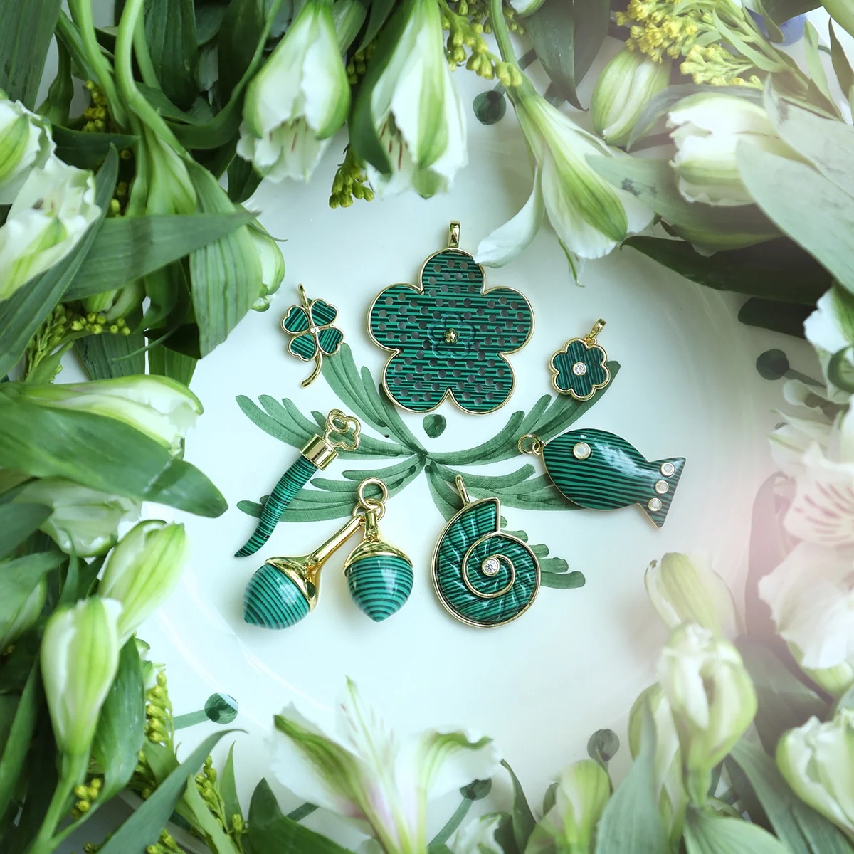 Madaket Fish Pendant - Malachite - Image 4