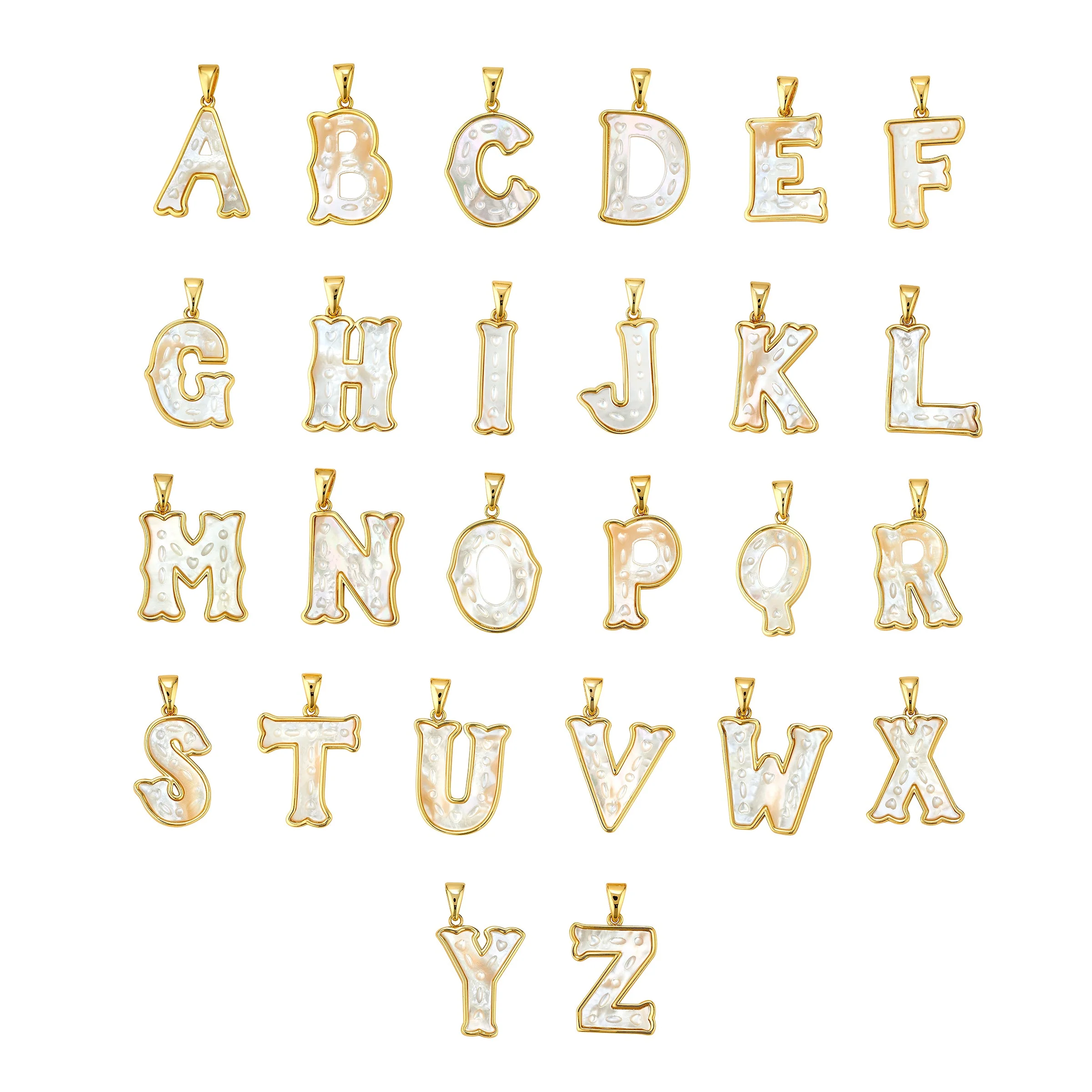 Mini Letter Charm + Petal Charm (Mother of Pearl) - Image 4