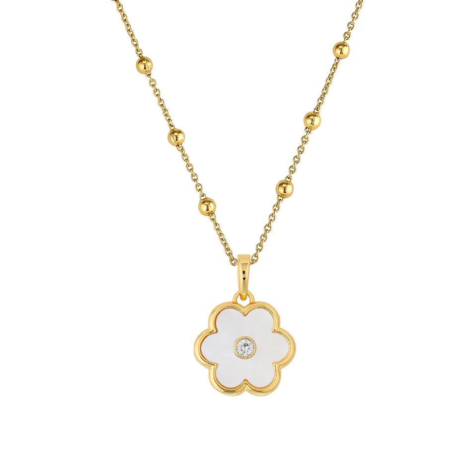 MOP Petal Charm + Florence Chain