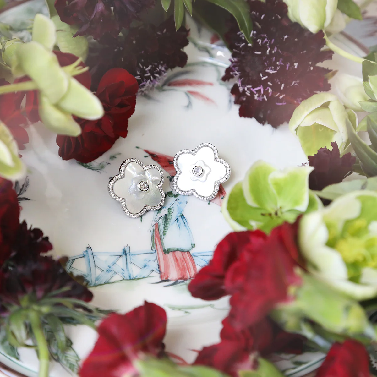 Pave Azalea Stacked Stud - Image 3