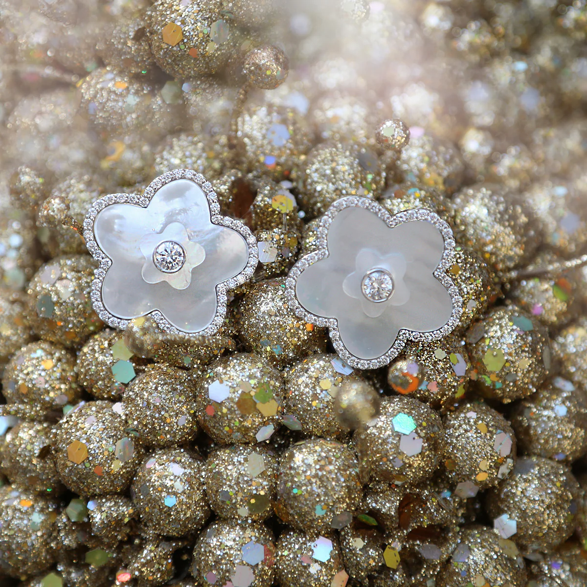 Pave Azalea Stacked Stud - Image 4