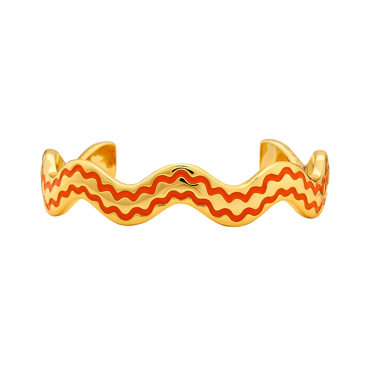 Stacking Squiggle Cuff - Orange